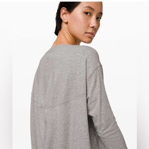 Lululemon Back In Action Long Sleeve Shirt Heathered Core Light Grey med soft
